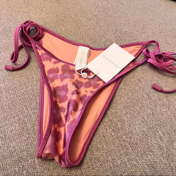 Zimmermann Teddy Frill Pink Leopard Bikini Bottom NWT Size 4/6 - Picture 5 of 13